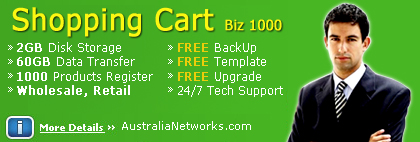 Shopping Cart Biz1000: 2GB DISK STORAGE, 60GB DATA TRANSFER FOR $9.95/MONTH